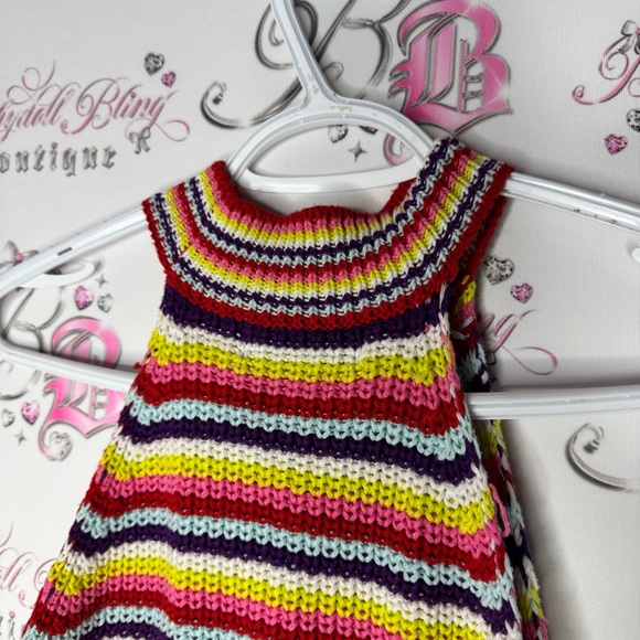 John + Jenn knit crochet rainbow top mock neck turtleneck tank multi color - Picture 3 of 9